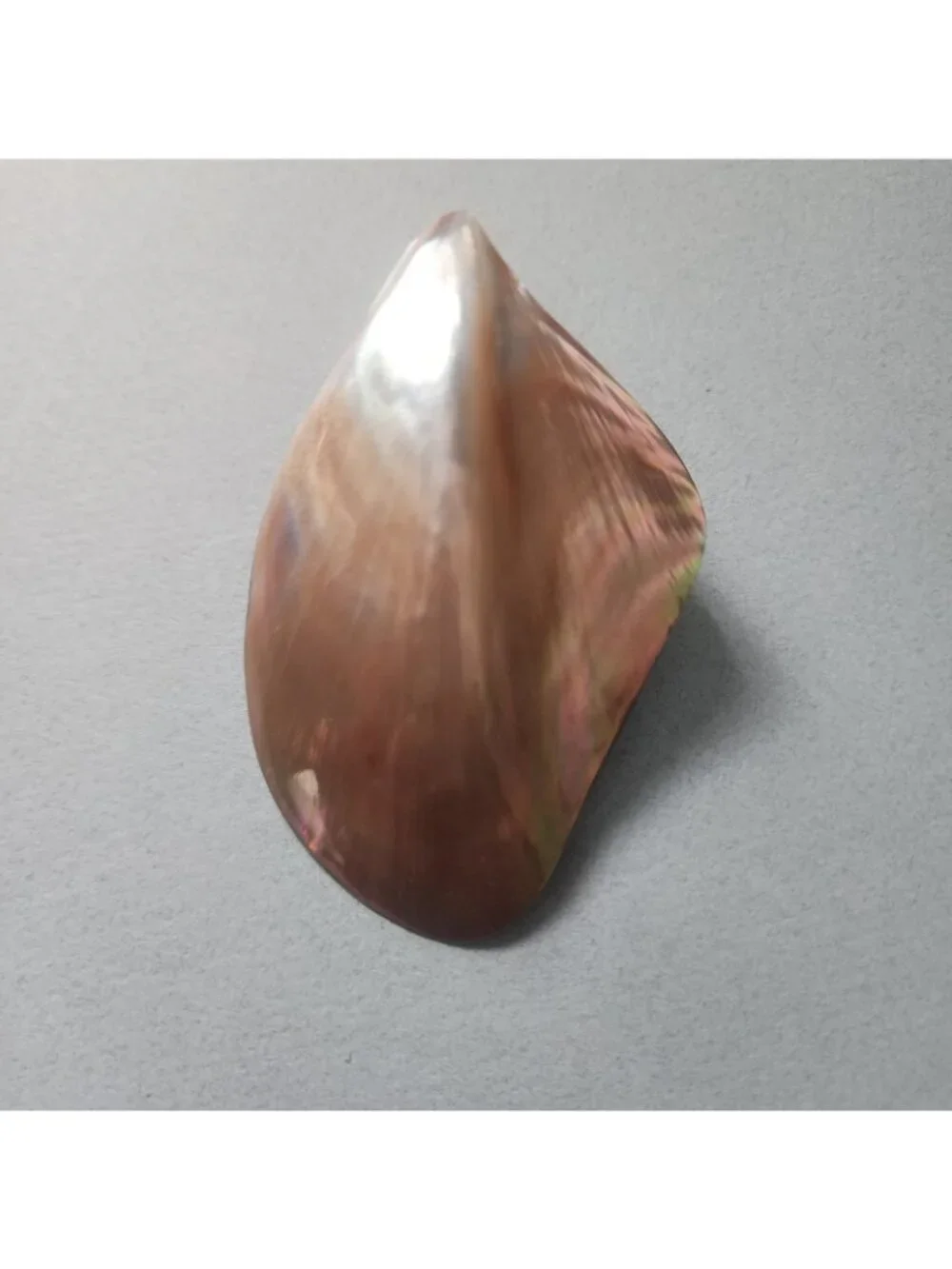 Vintage Mother of Pearl Belt Buckle Iridescent Shell Brass Back 3